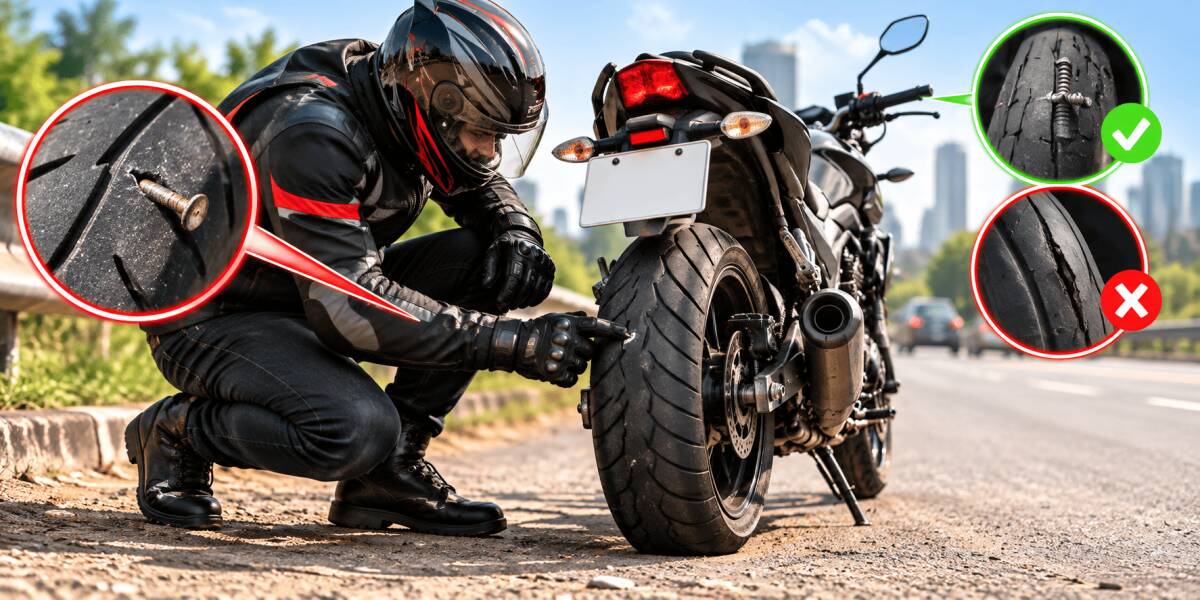 Motorcycle Tyre Puncture: What Riders Should Do on the Road