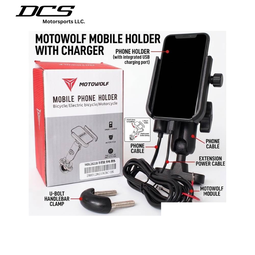 MOTOWOLF MOBILE HOLDER WITH CHARGER