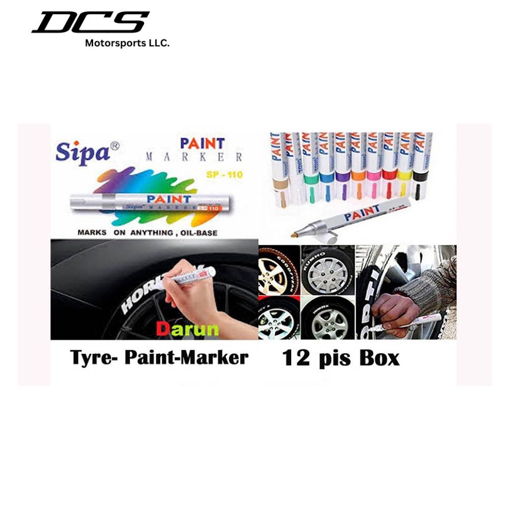 Sipa SP-110 Tyre Paint Marker Pen (Oil-Based) – 12 Colors