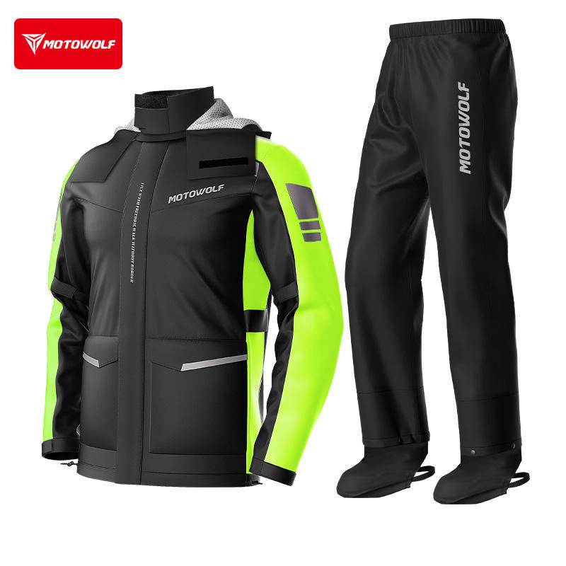 Motowolf RC1 Raincoat Neon Black