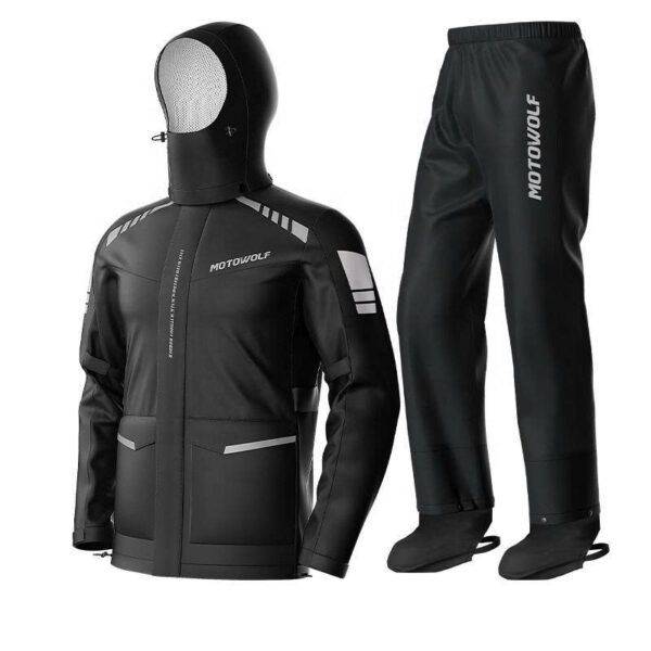 Motowolf RC1 Raincoat Full Black