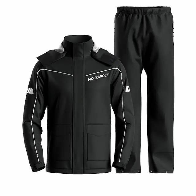 Motowolf 0403B Raincoat Full Black