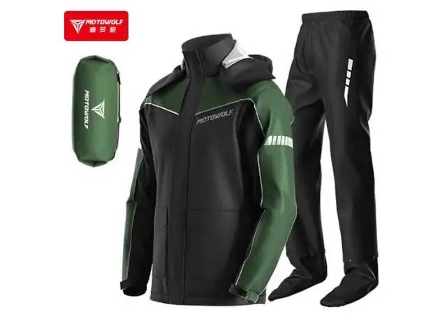 Motowolf 0403B Raincoat Green Black