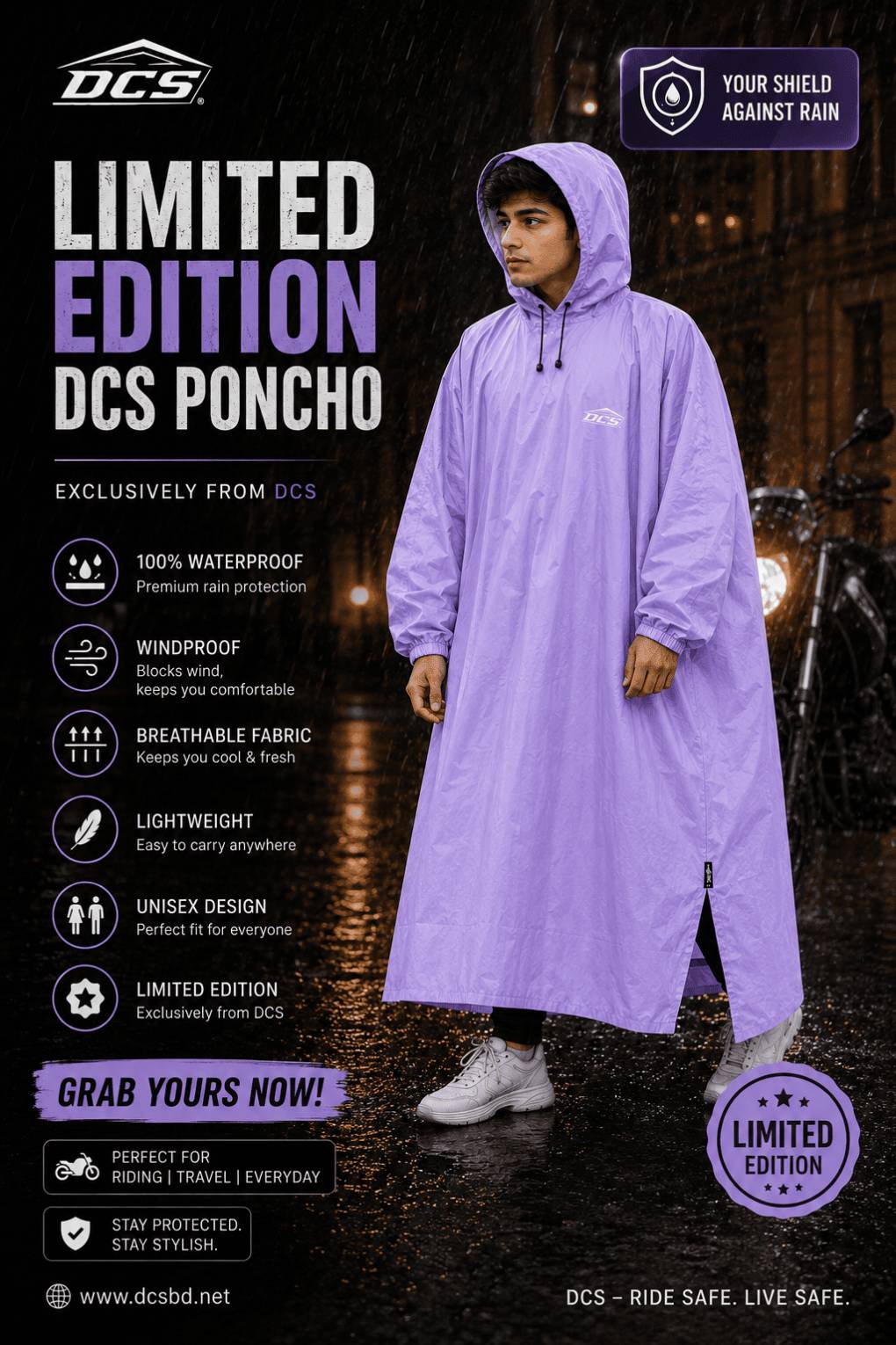 Limited Edition Poncho Lavender