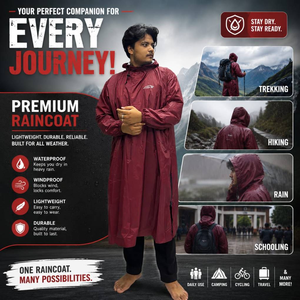 DCS PREMIUM Poncho Maroon